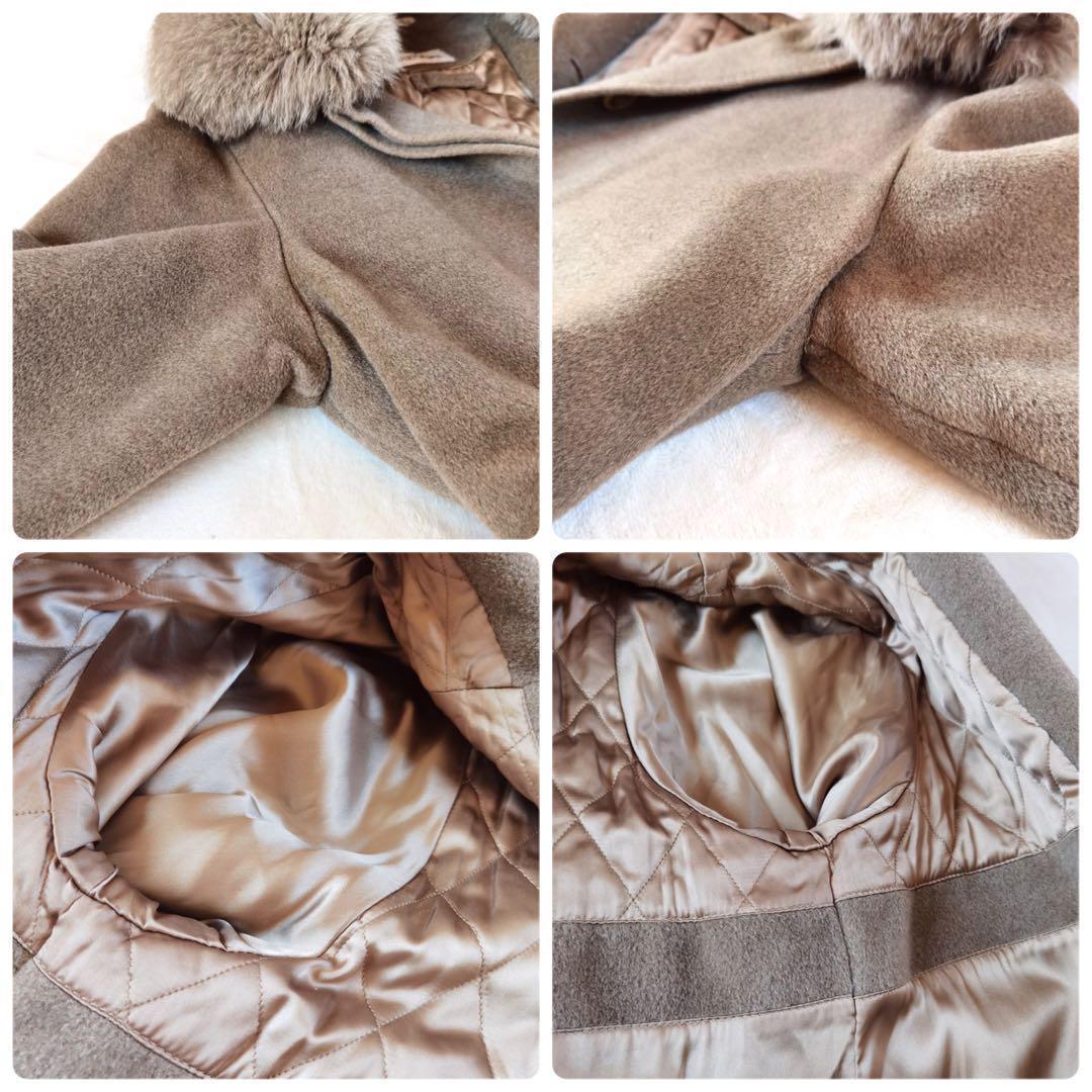 Max Mara 白タグ フォックスファー カシミヤ ロングコート 大きいサイズ