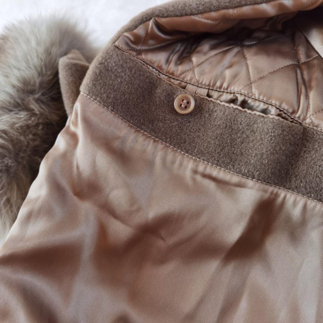 Max Mara 白タグ フォックスファー カシミヤ ロングコート 大きいサイズ