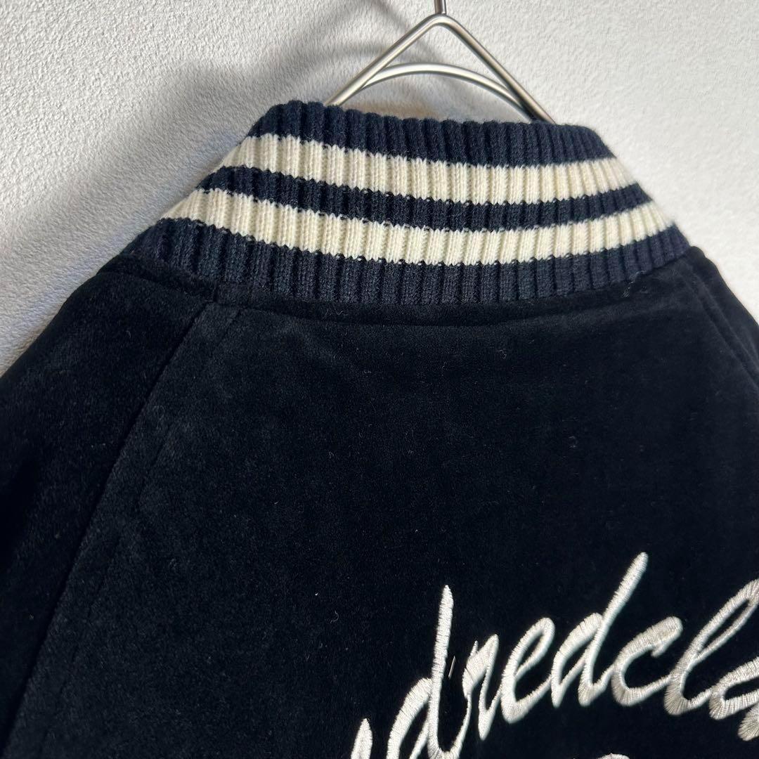 スカジャン　ベロア　別珍　希少　袖刺繍　ドクロ　ドラゴン　ブラック　キルティング