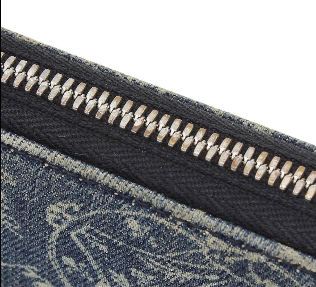 R2958 ベルルッティ イタウバ デニム×レザー ラウンドファスナー長財布