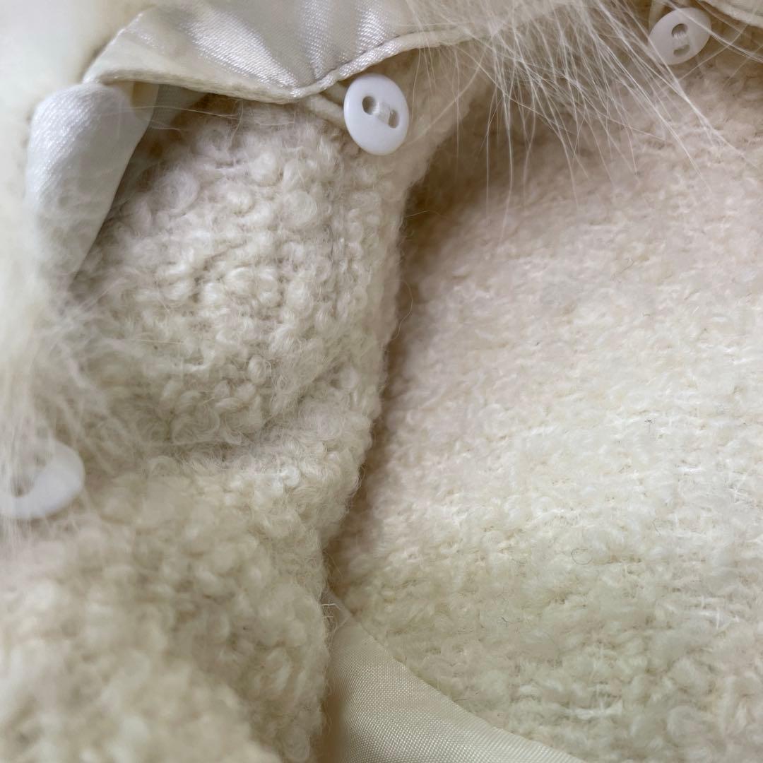 ☆美品☆Diagram アイボリー ファー襟 ロングコート　36 フォックス