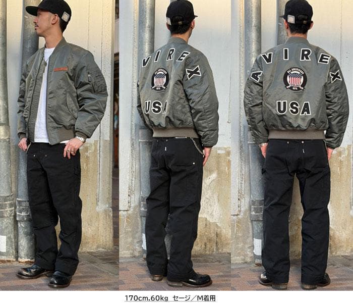AVIREX 50周年MA-1 フライトジャケットビッグロゴシグネチャーモデル