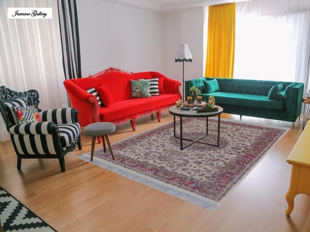 170万ノット！輝く、多色織絨毯！本場イラン産150×225cm‐201231