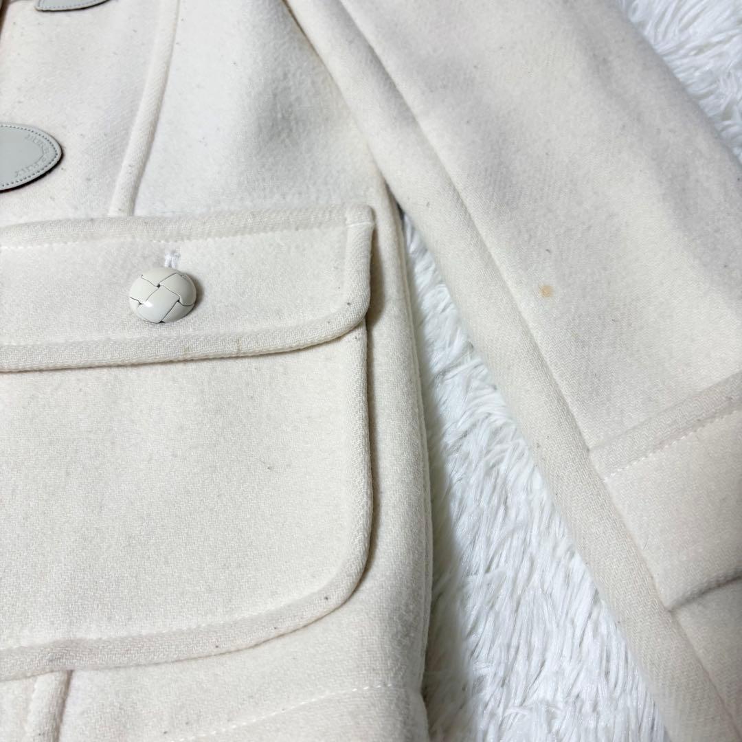 希少 バーバリーブルーレーベル ダッフルコート ノバチェック フード ホワイト