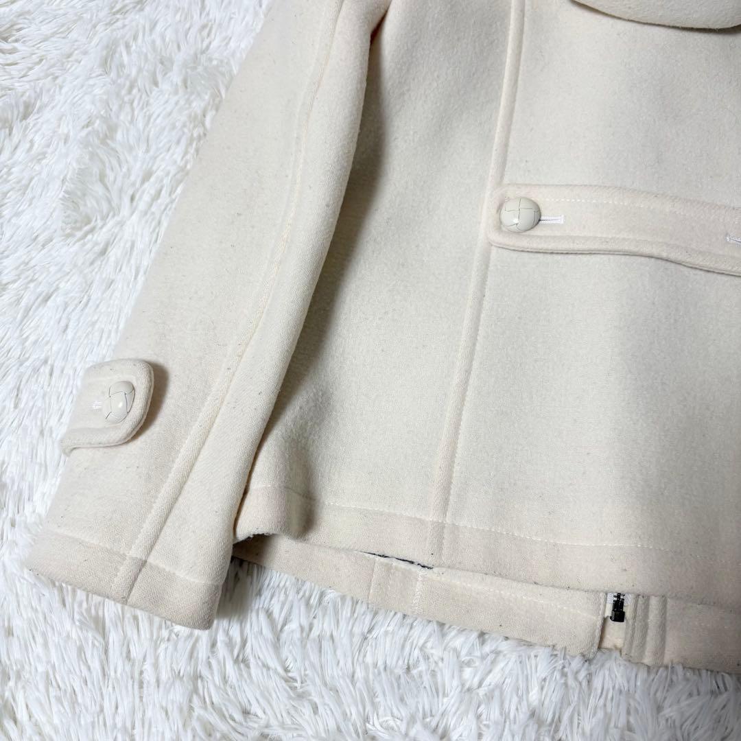 希少 バーバリーブルーレーベル ダッフルコート ノバチェック フード ホワイト