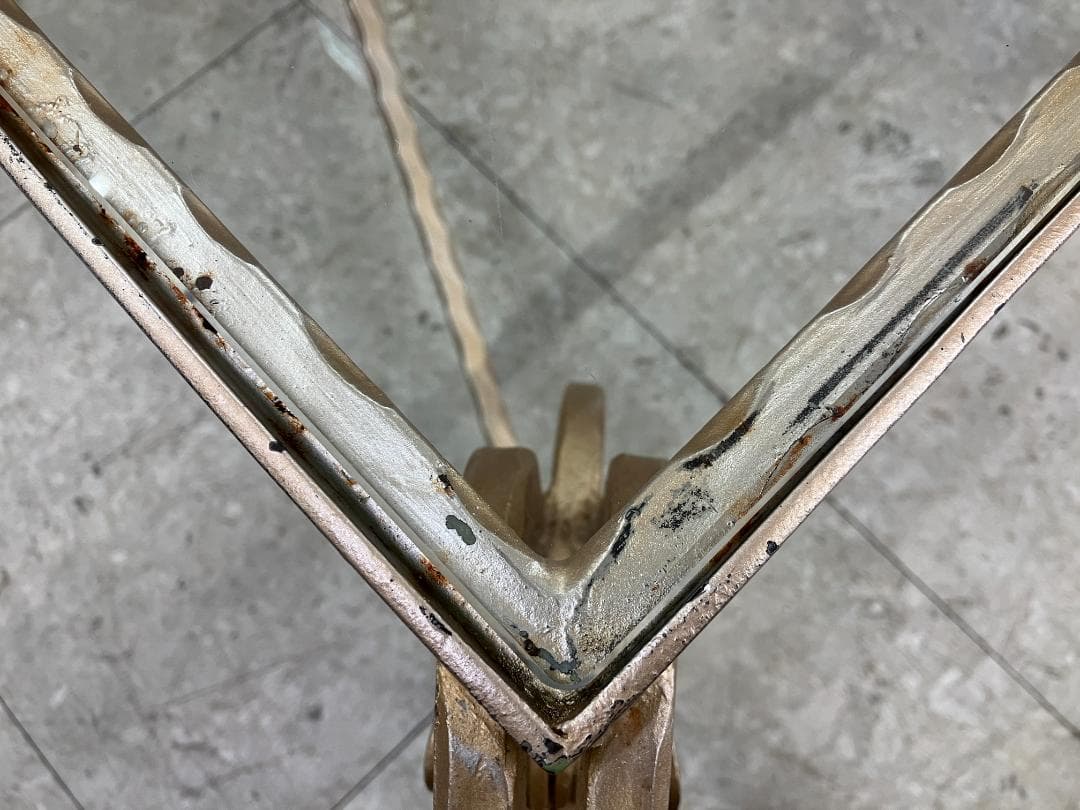 ガラス センターテーブル アイアン脚 ゴールド