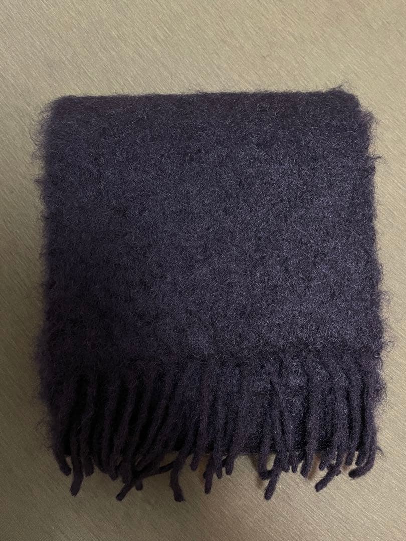 LOEWE 黒 マフラー　ロエベ(モヘア&ウールブレンド)ブラック スペイン製