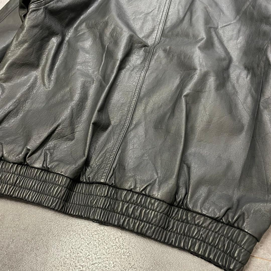 90s A-2 ブラックレザー フライトジャケット L 牛革