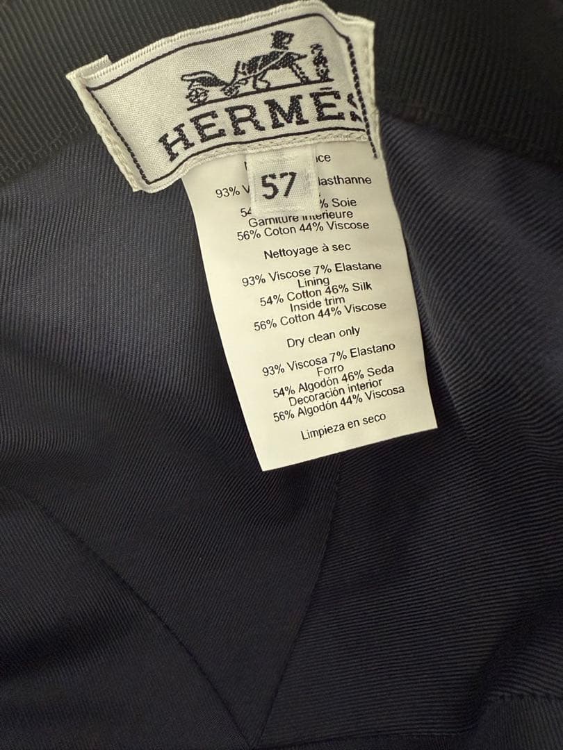 【新品・未使用】HERMES 黒キャップ サイズ57
