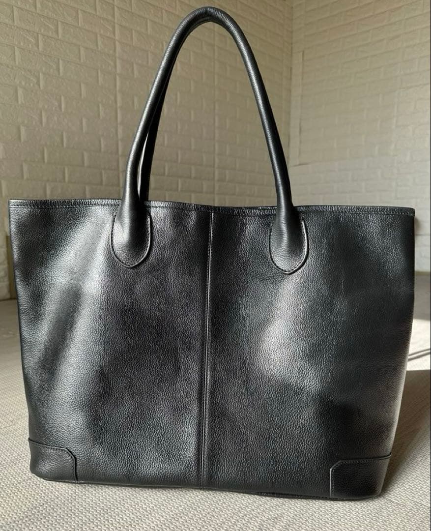 beams ブラック大容量　肩がけトートバッグ