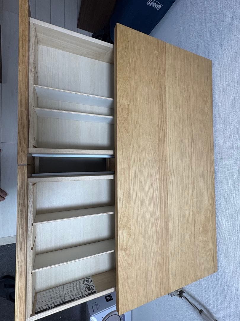 MUJI/無印良品 オーク材 木製チェスト/4段引出