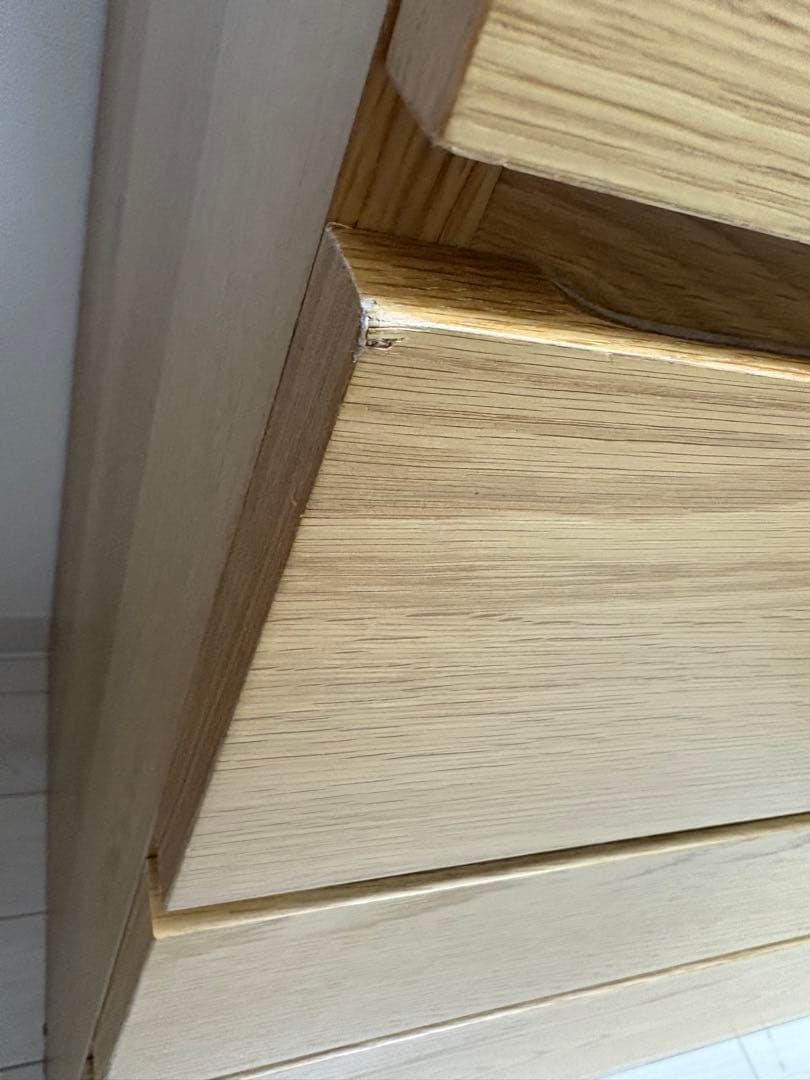 MUJI/無印良品 オーク材 木製チェスト/4段引出