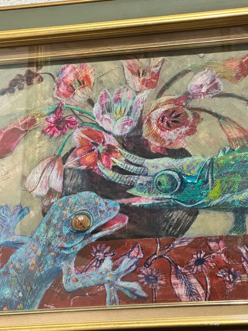 長谷川桑知子　「愛する隣人」キャンバスに油彩、F6