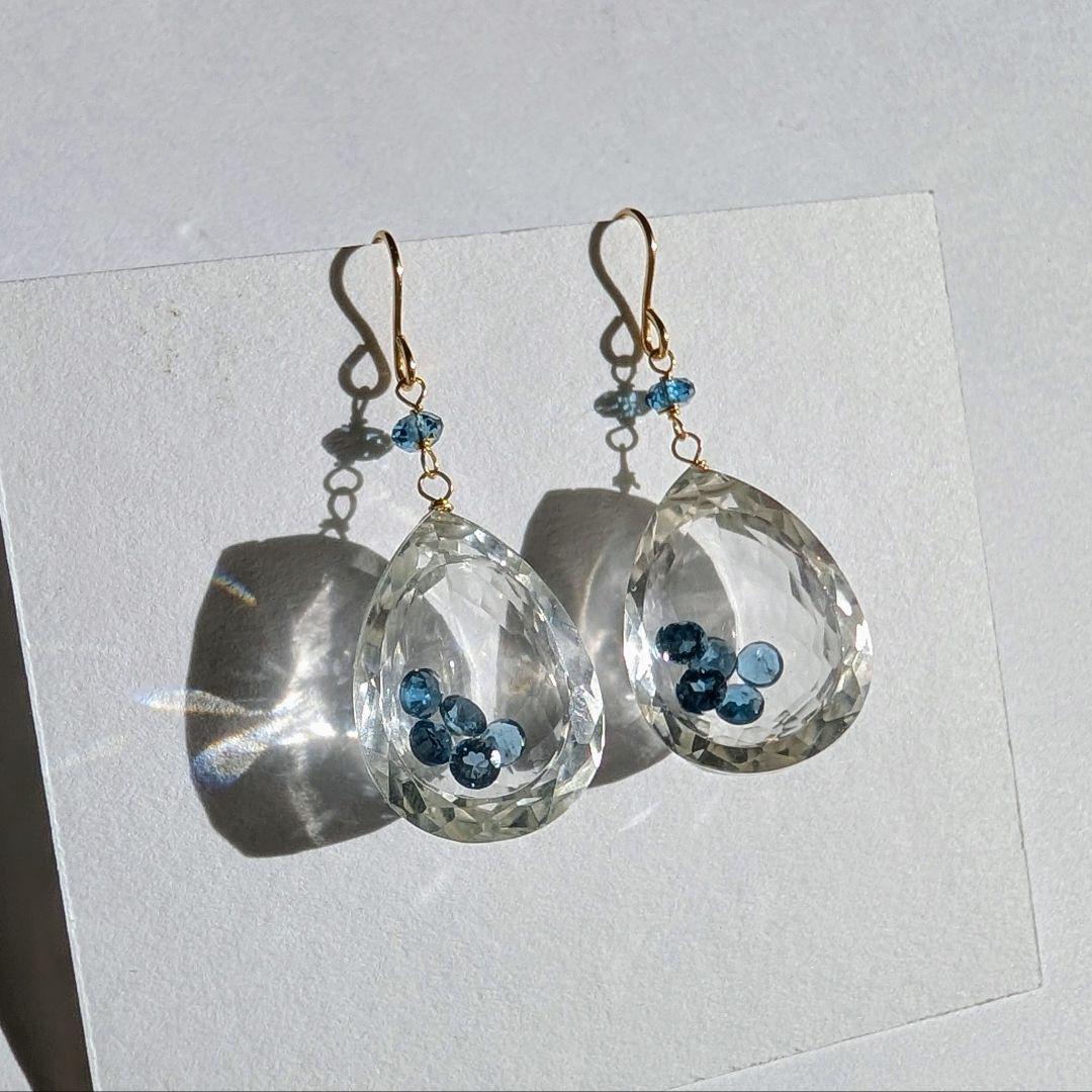 mn様 ロンドンブルートパーズ ジュエリーボックスピアス