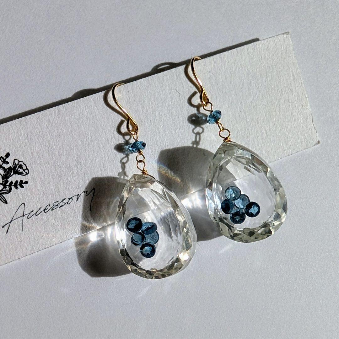 mn様 ロンドンブルートパーズ ジュエリーボックスピアス