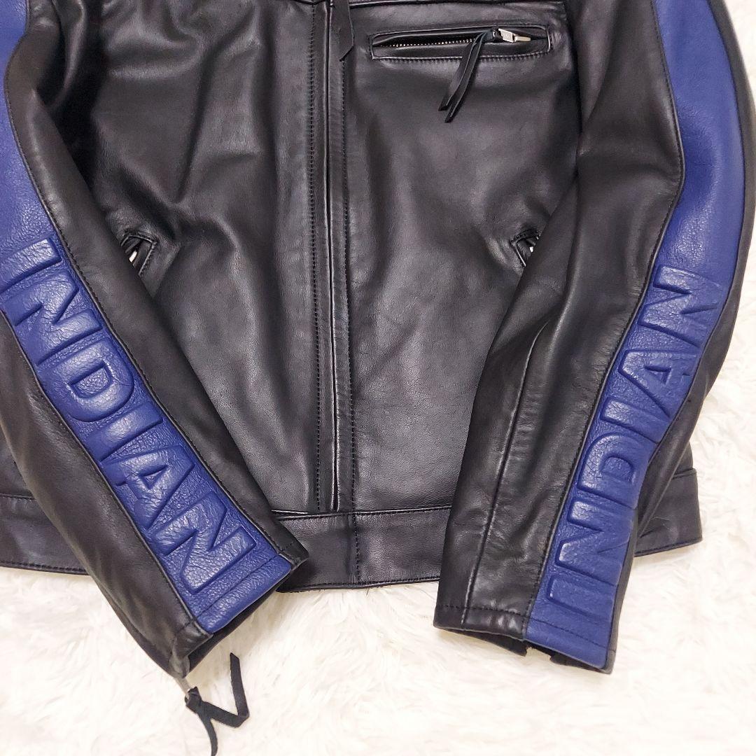 インディアンモーターサイクル カウレザー ライダースジャケット シングル 36