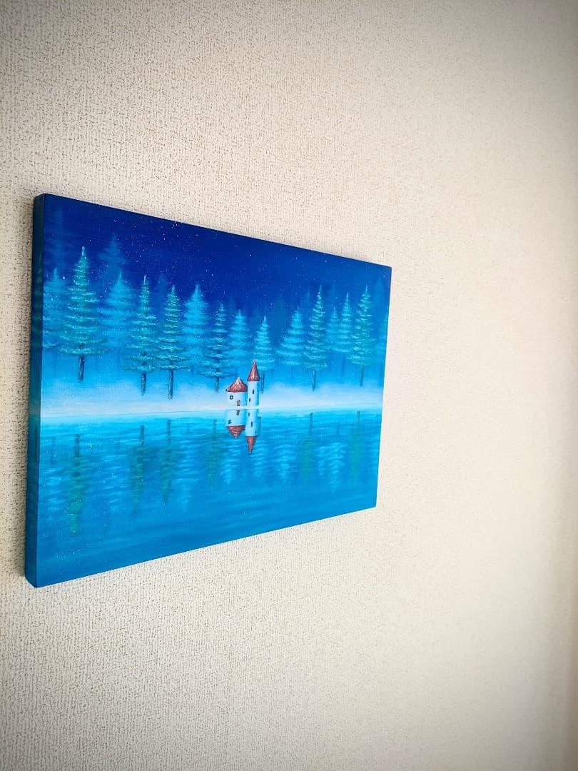 『white and silence』　アクリル画/絵画/抽象画/風景画/冬