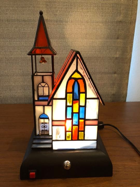 オルゴール内蔵・ステンドグラス　インテリアスタンド