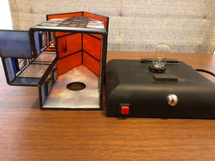 オルゴール内蔵・ステンドグラス　インテリアスタンド