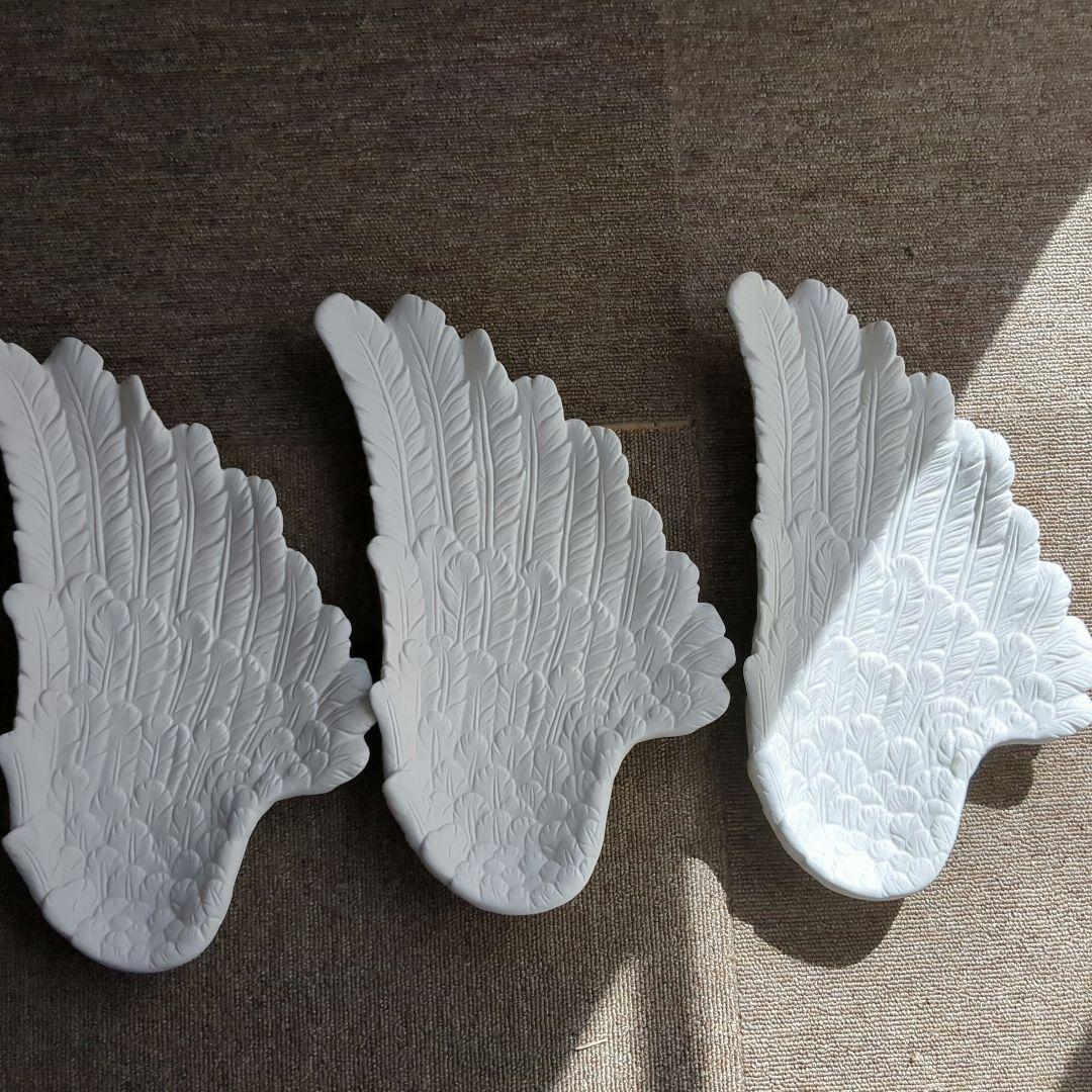 Francfranc天使の羽 ホワイト皿　Ｌサイズ３　Ｓサイズ１