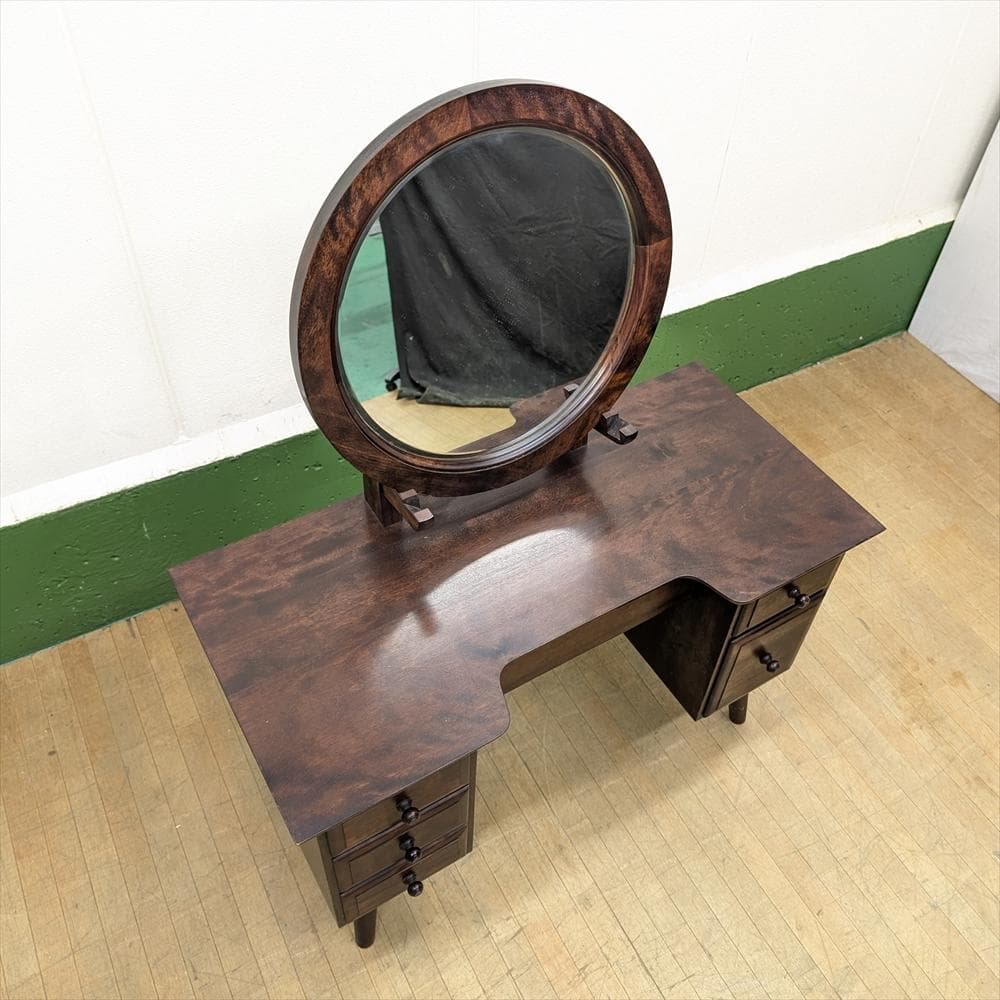 九州民芸家具　筑前民芸家具　樺 カバ材　無垢　ドレッサー　鏡台　化粧台　一面鏡