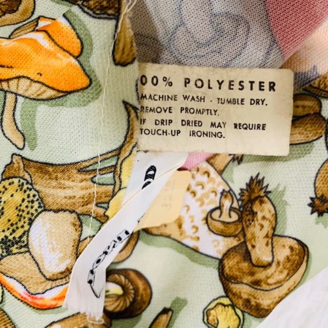 希少1970s1970年代ヴィンテージキノコ柄ワンピース_21