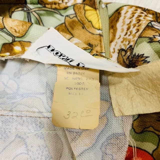 希少1970s1970年代ヴィンテージキノコ柄ワンピース_21