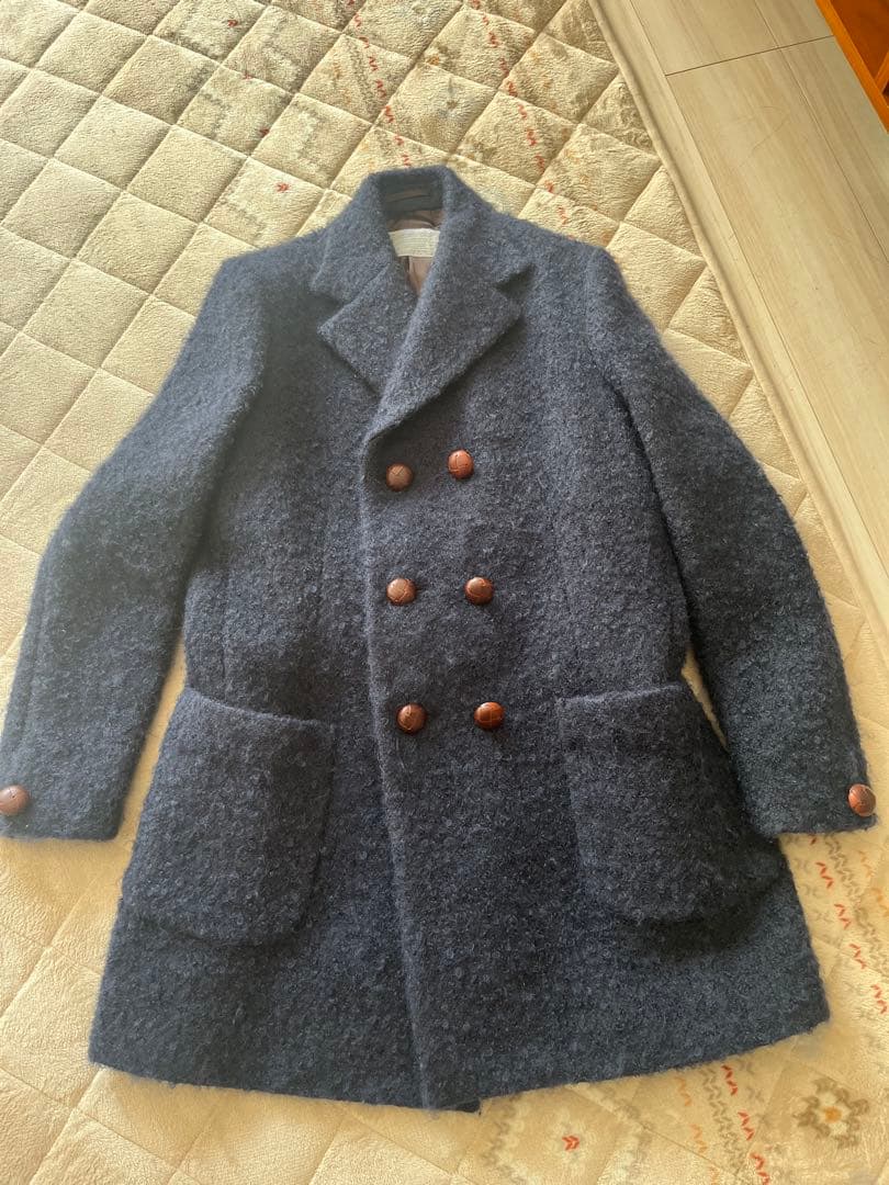 kolor ネイビー ダブルブレスト チェスターコート サイズ2