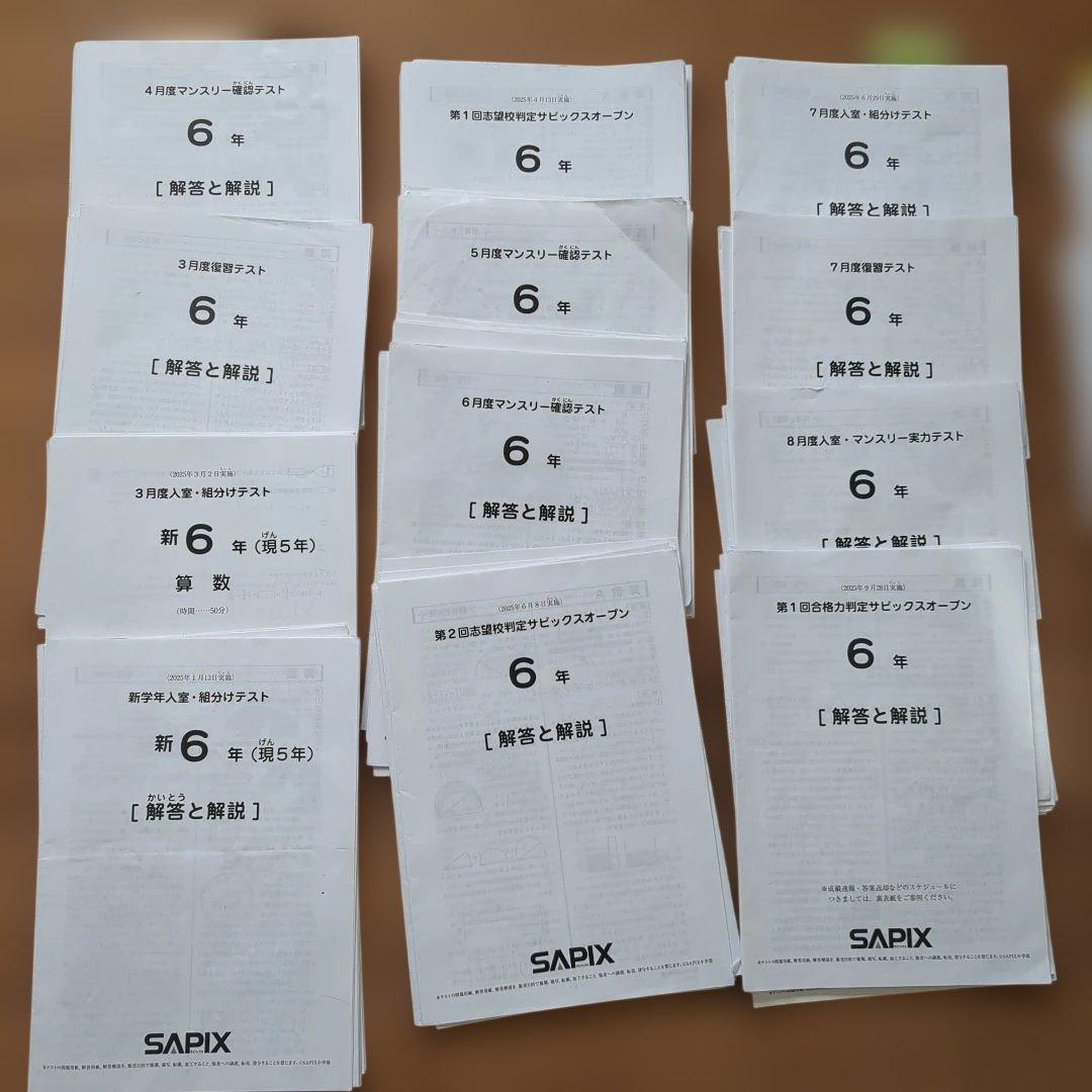 専用★良いもの掘り出し中様★SAPIX　5年　6年　マンスリーテスト 原本