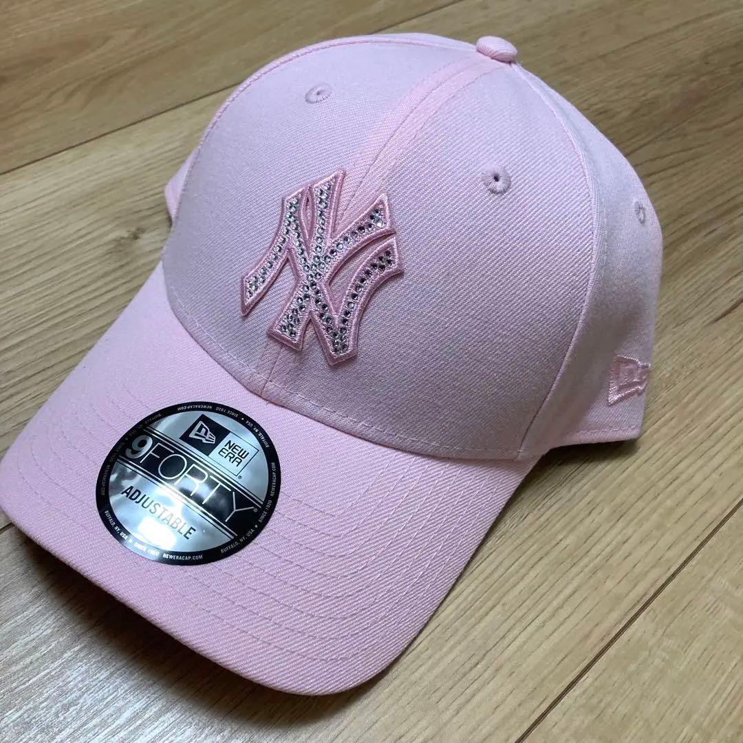 newera 9FORTY ピンク ラインストーン ヤンキース キャップ 新品
