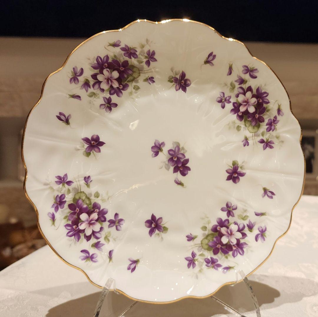 エインズレイ 1939年 バイオレット プレート ビンテージ アンティーク