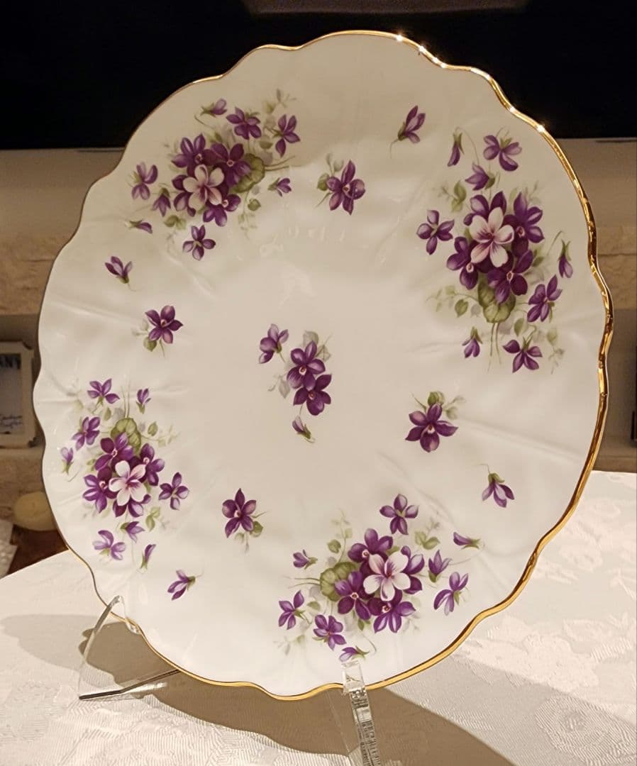エインズレイ 1939年 バイオレット プレート ビンテージ アンティーク