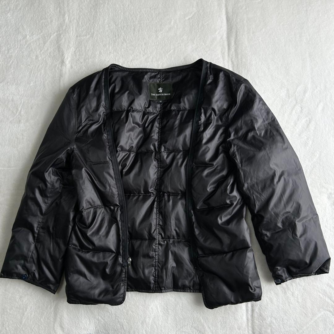 美品 スコッチハウス 長袖ダウンライナー ゴアテックス ステンカラーコートM 紺