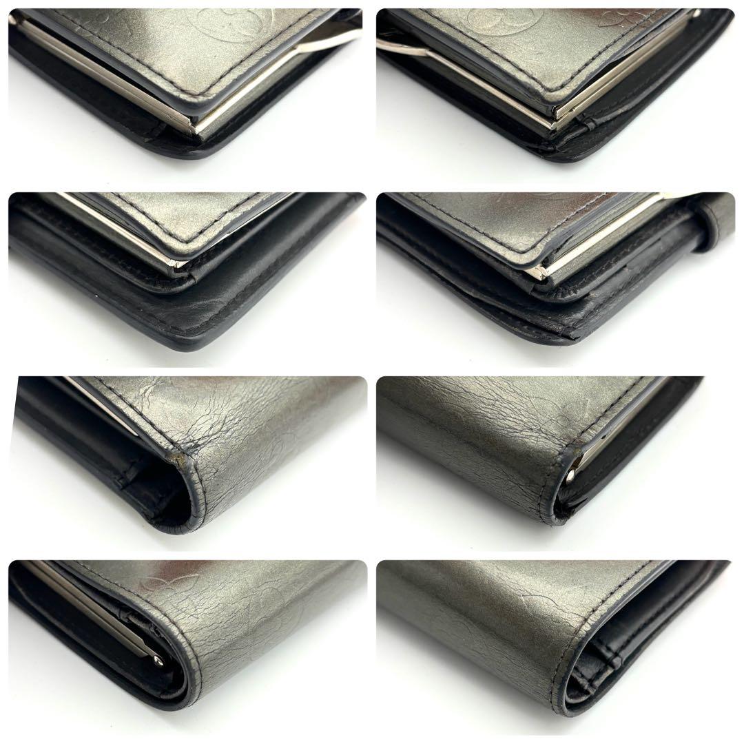 ルイヴィトン ポルトモネビエヴィエノワ モノグラムマット がま口財布 グレー