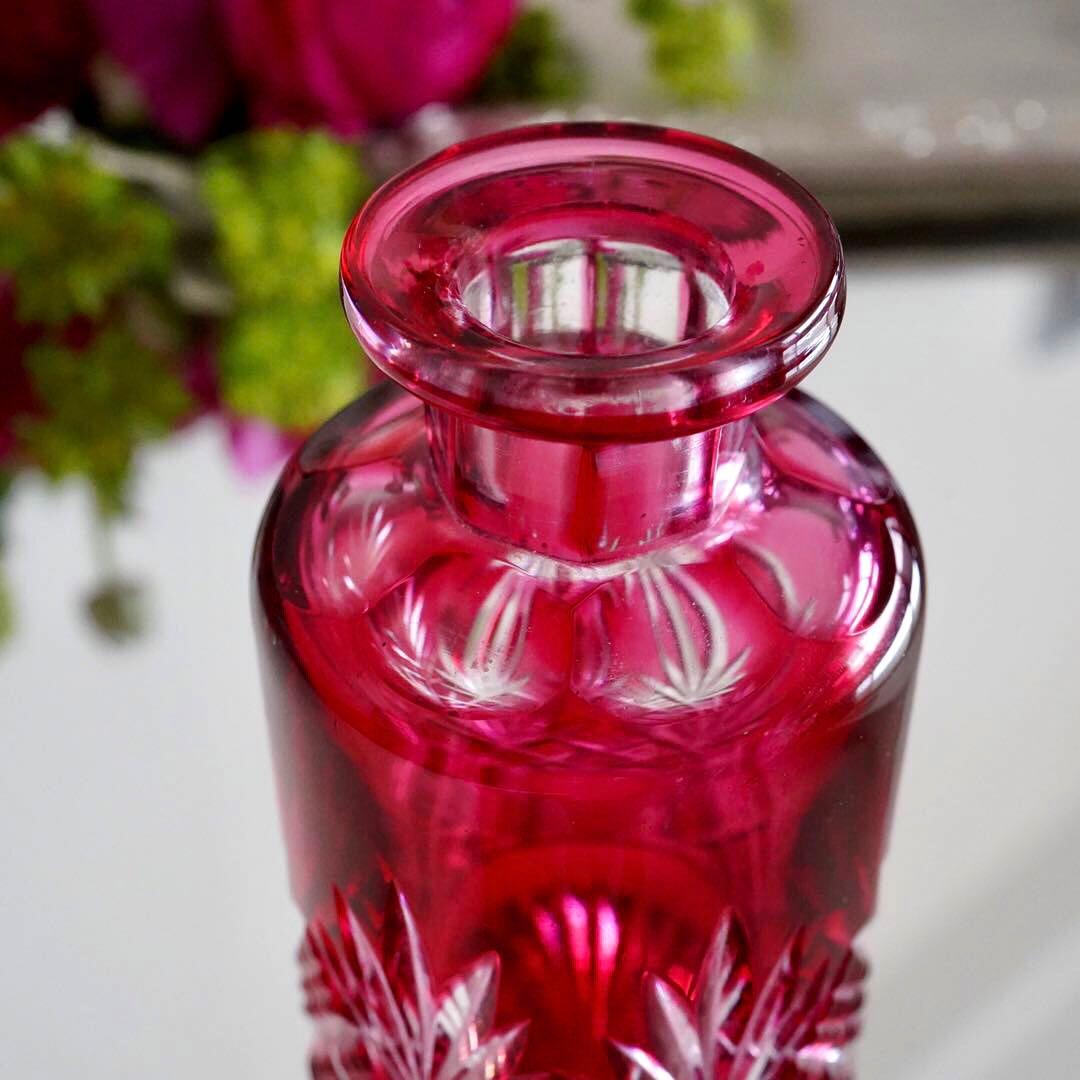 美品★オールドバカラBACCARAT 金赤被せ ドゥエ 香水瓶 Sサイズ★極希少