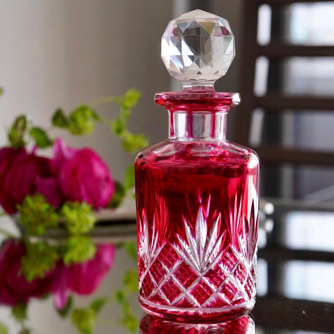 美品★オールドバカラBACCARAT 金赤被せ ドゥエ 香水瓶 Sサイズ★極希少