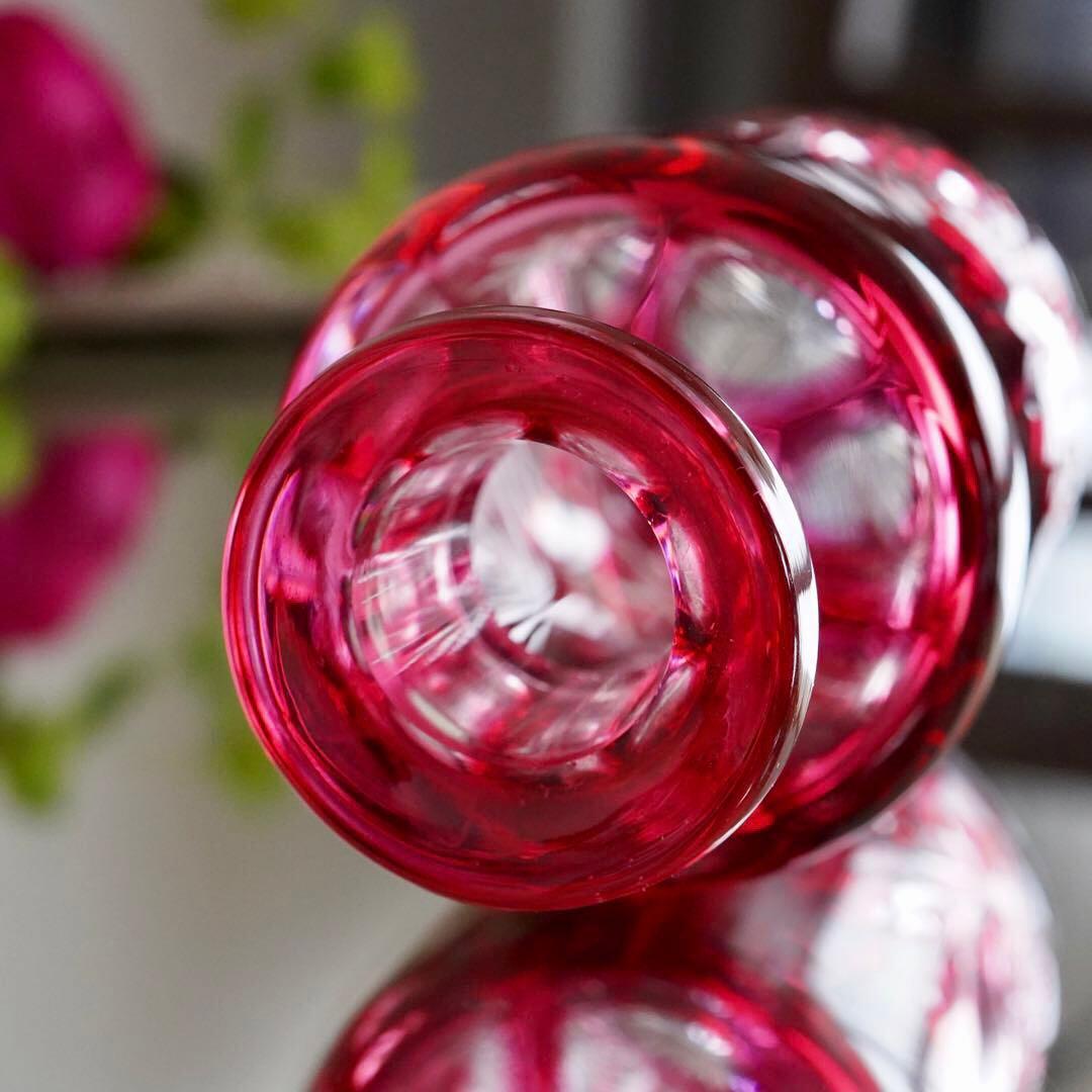 美品★オールドバカラBACCARAT 金赤被せ ドゥエ 香水瓶 Sサイズ★極希少