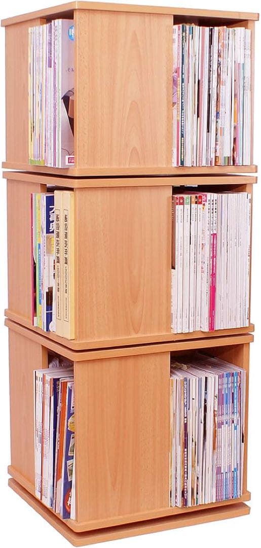 【美品】回転式本棚３段　A4