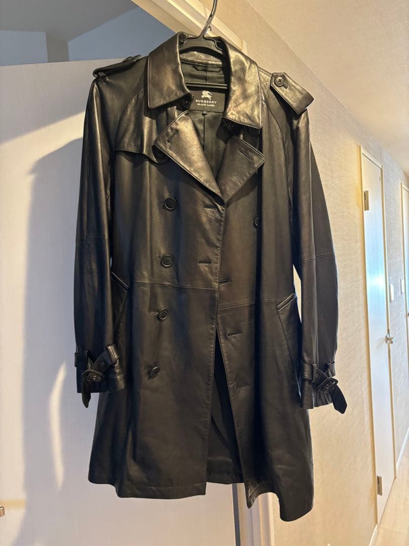 バーバリートレンチ形コート M レザー