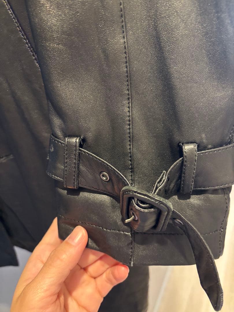 バーバリートレンチ形コート M レザー