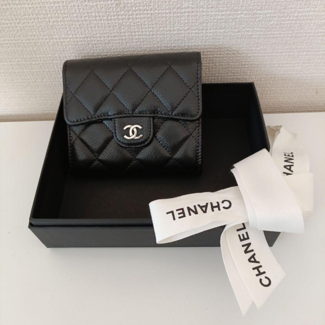 【お値下】CHANEL シャネル ブラック 二つ折り財布