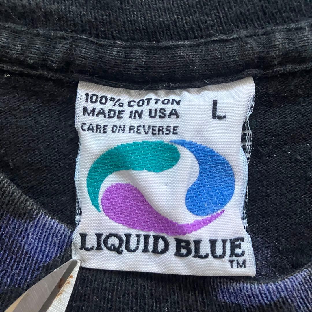 h*ン様 90s USA製 LIQUID BLUE ドラゴン　Tシャツ　Lサイズ