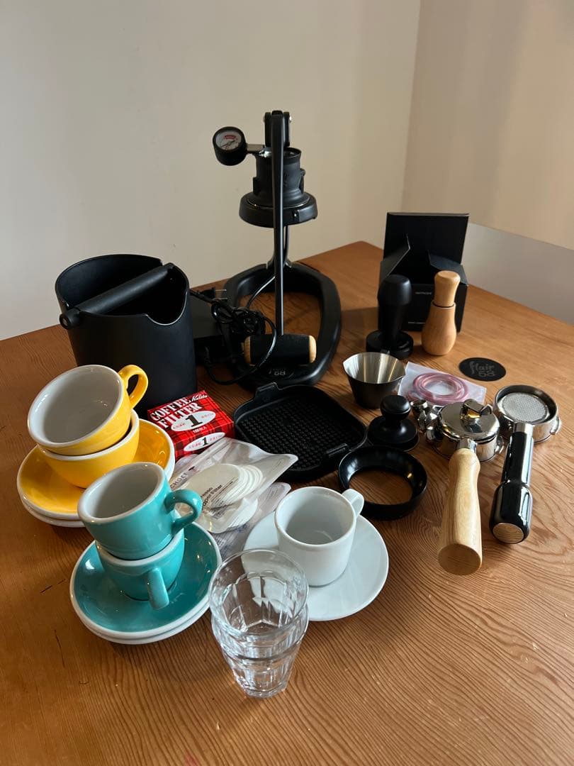 Flair 58 エスプレッソマシン カップなどなど、いろいろ付いてます！