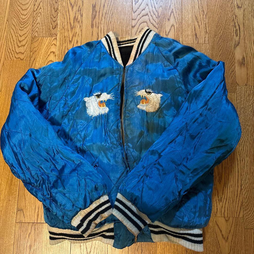 スカジャン リバーシブル　JAPAN MAP×龍　虎刺繍　テーラー東洋