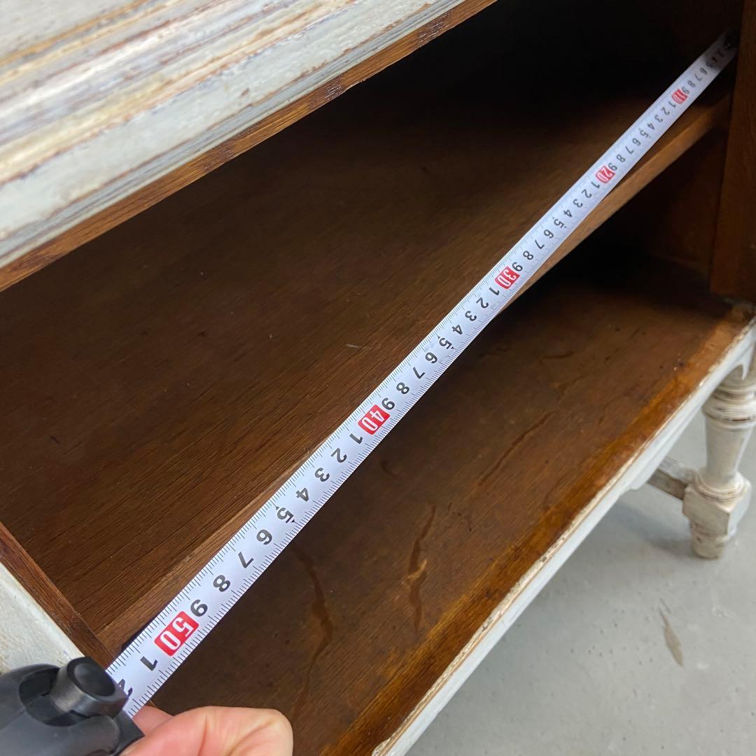 アンティーク　キャビネット　テレビボード　ホワイト