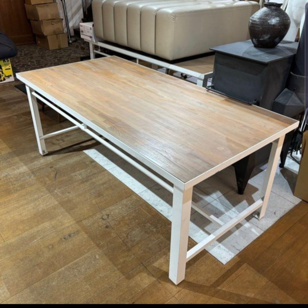 引き取り限定 ウッド × アイアン 長テーブルファッション センター テーブル