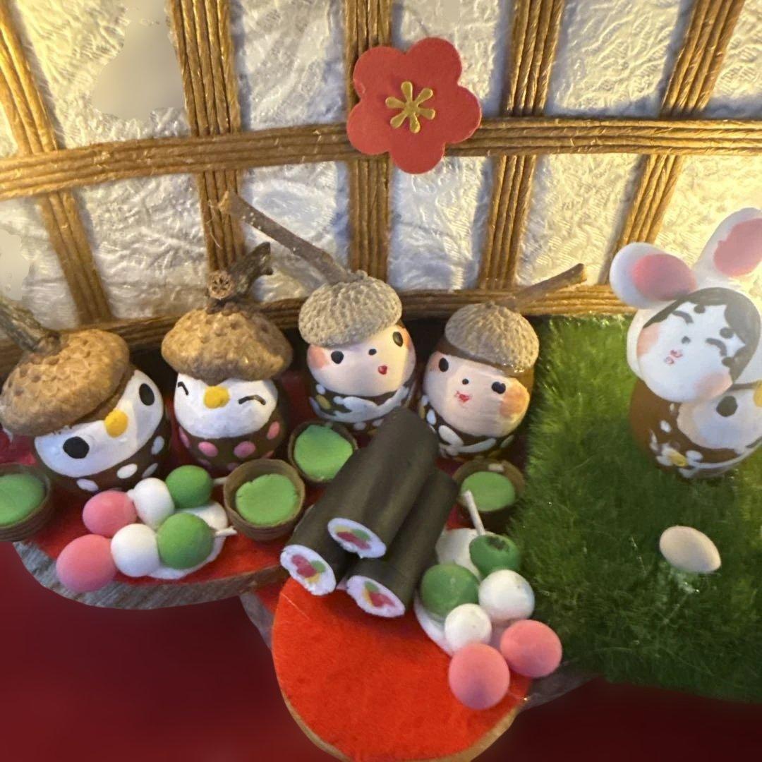 どんぐりアート♡タペストリー風節分＆節分オブジェ♡