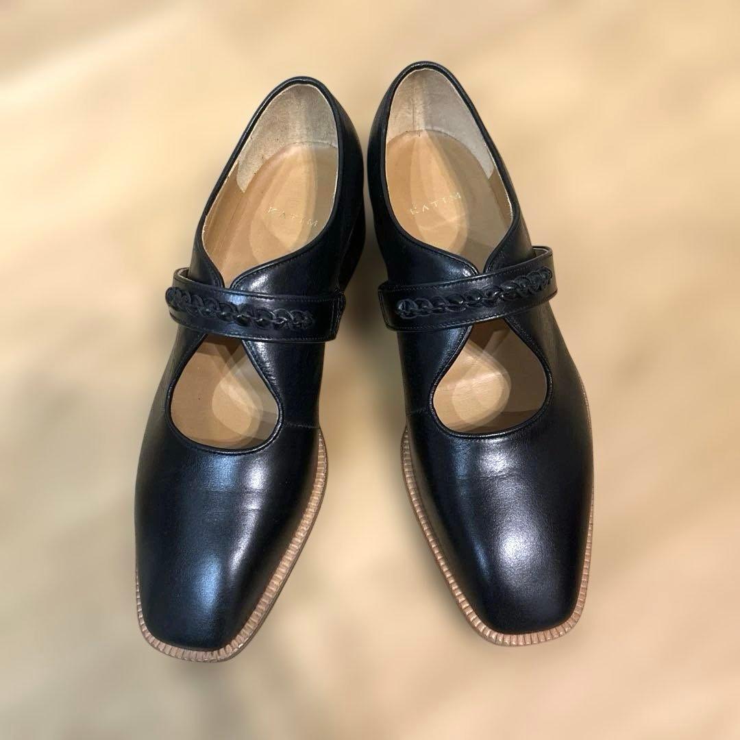 KATIM メリージェンタイプ ローファー パンプス ブラック 37 極備品