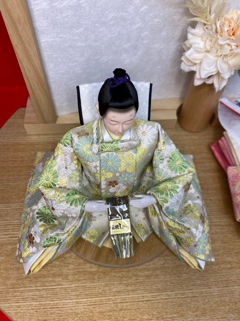 東京久月　雛人形　親王飾り白木平飾りセット・間口約５５×奥行約３２×高さ約２９㎝