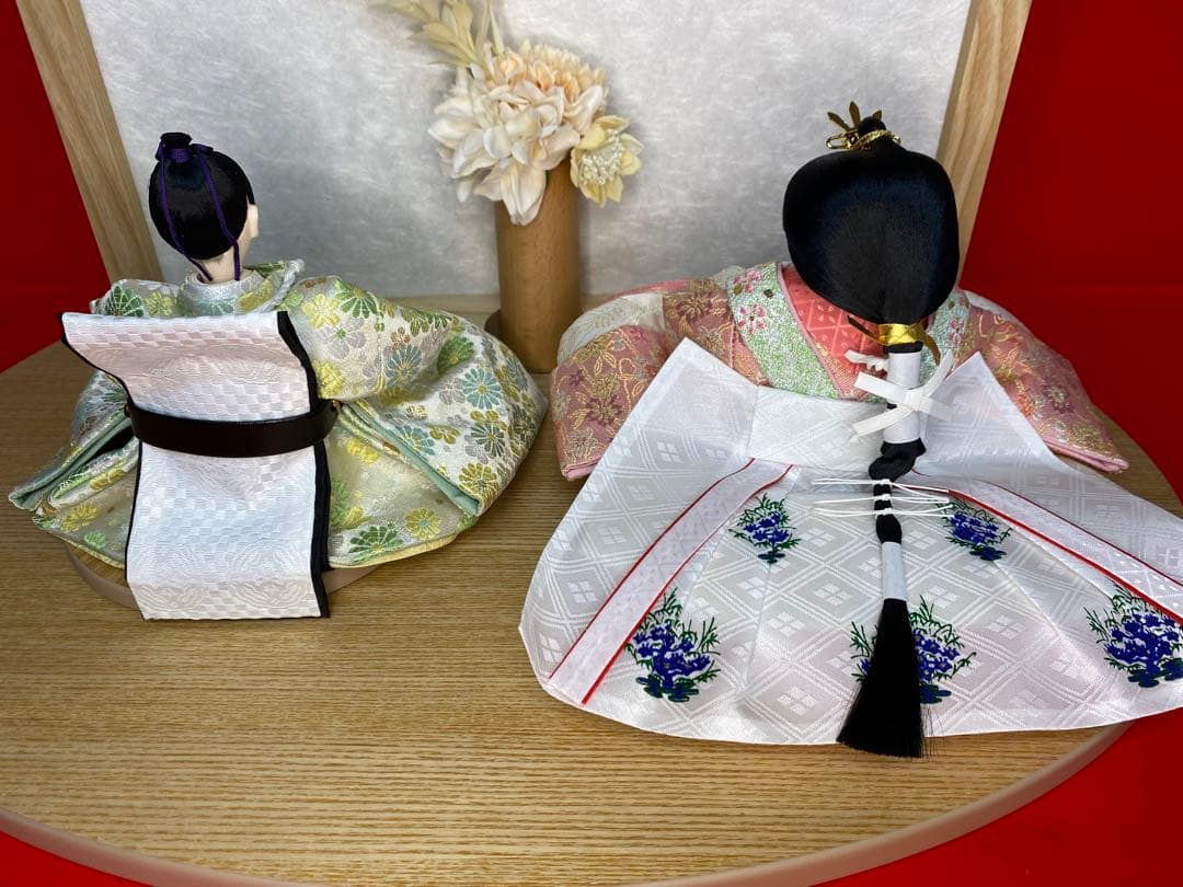 東京久月　雛人形　親王飾り白木平飾りセット・間口約５５×奥行約３２×高さ約２９㎝